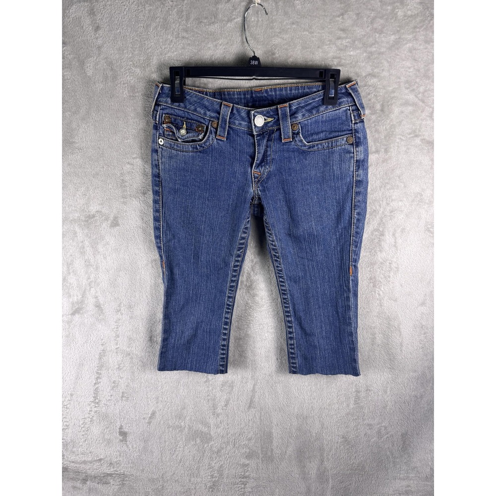 True Religion Billy Capri Jeans Womens 27 Blue Low Rise Stretch Denim Crop